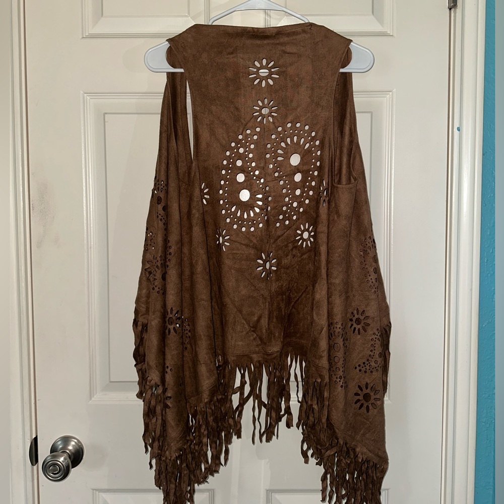 Brown Fringe Vest